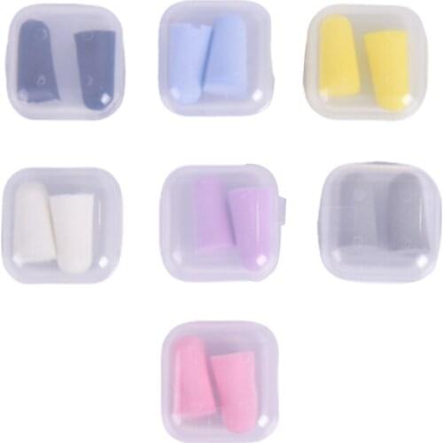 1Pair Travel Sleep Noise Prevention Earplugs Noise Reduction For Travel Sleeping Soft Tapered Foam Ear Plugs