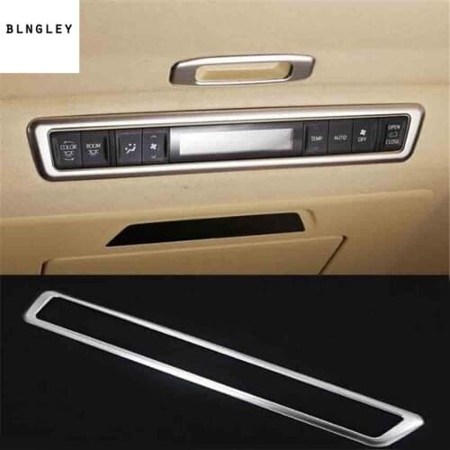 1pc stainless steel car ceiling Sunroofs air conditioning control adjustment panel decoration cover for 2015-2019 Toyota Alphard