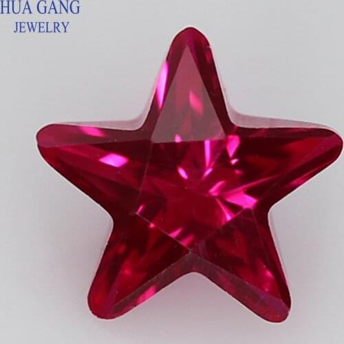 5# Rose Red Star Stone Shape Brilliant Cut Synthetic Corundum For Jewelry Size 3x3-8x8mm Free Shipping