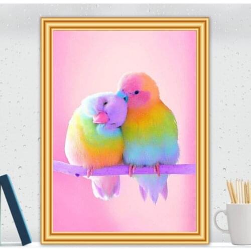 5D DIY Diamond Painting Coloful Birds Cross Stitch Kit Full Drill Embroidery Animal Mosaic Picture of Rhinestones Home Decor