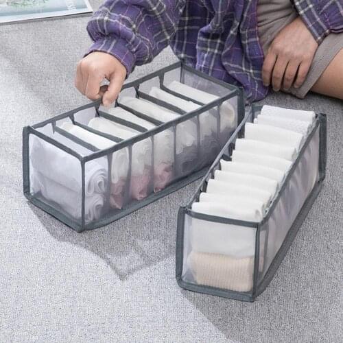 6/7/11 Grids Underwear Socks Bra Separator Storage Box Wardrobe Drawer Organizer Boxes For Underwear Scarfs Socks Bra