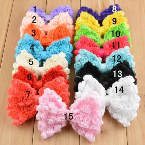 30 PCS/LOT , 4" Chiffon Rosettes Bows Hair Accessories