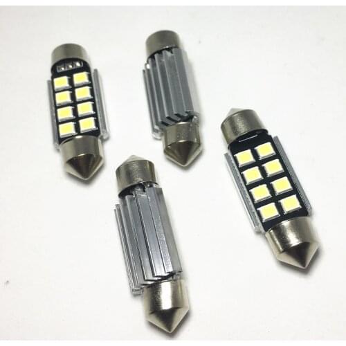 4pcs car Festoon 31mm 36mm 39mm 41mm 8 smd LED ERROR FREE 5630 5730 CANbus C5W led interior reading white ice blue dome lamps