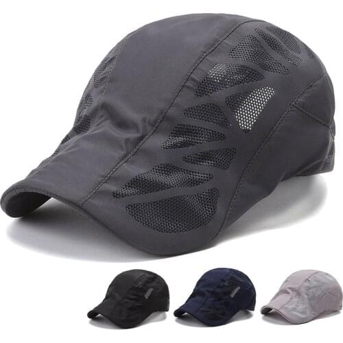 Mens Hat Summer Quick-Drying Mesh Lightweight Breathable Sports Hat Peaked Cap Outdoor Baseball Cap