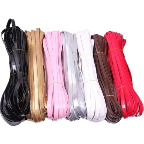 REGELIN 8/10/15/20/25mm Shiny Braided Double layer PU Leather Strap String Rope DIY Backpack Strap Necklace Bracelet Making