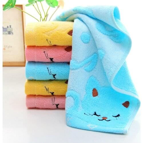 Home Textile Non-twisted Bamboo Fiber Music Cat Baby Wash Towels Spa Facial Bath Towel handkerchief lace rasta