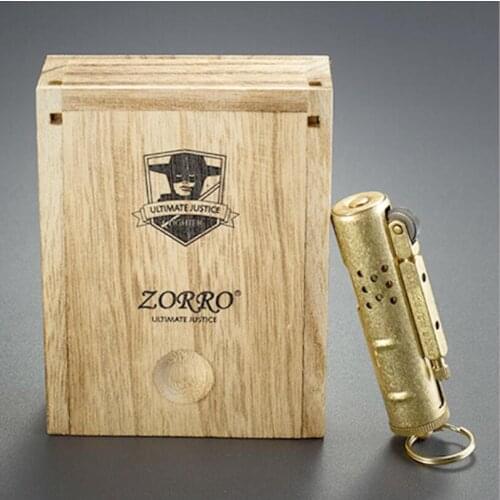 Zorro Kerosene Lighter Original Pure Copper Z529 Old Style Grinding Wheel Ignition Outside Tool Gasoline Lighter Men Gift