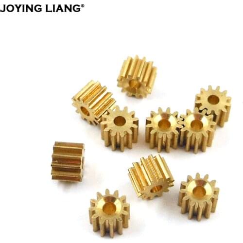 122A 0.5M Copper Gear 12 Tooth Hole 2MM ( 1.97MM ) Motor Gearbox Gears Toy Model Pinion 10pcs/lot