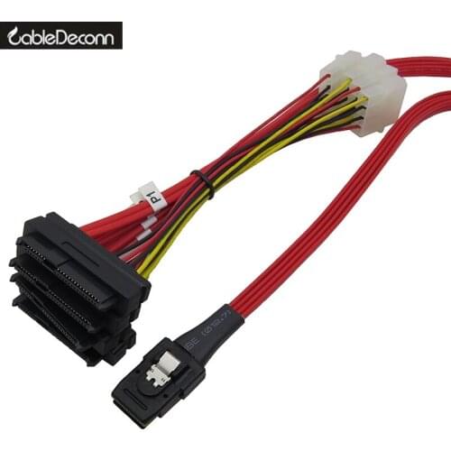 MINI SAS 4i SFF-8087 36P To 4 SAS 29Pin Sff 8482 Red cable 1m