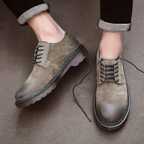 Large mens leather thick soled casual shoes mens waterproof ankle work shoes outdoor sports shoes zapatos hombre Сандалии38-46