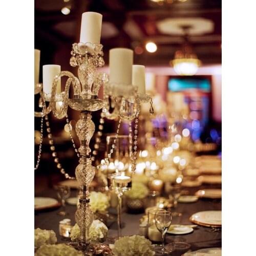 Table centerpiece acrylic crystal candelabra candle holder Wedding Decoration 10 pcs/lot