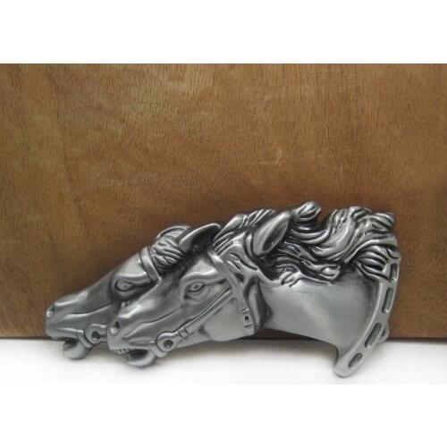 BuckleClub wholesale zinc alloy retro horse belt buckle western cowboy belt buckle jeans gift belt buckle FP-03378 pewter finish