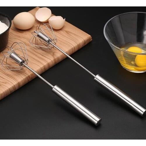 Semi-automatic Mixer Egg Beater Semi-automatic Stainless steel rotating egg whisk hand mixer Egg Cream Stirring Kitchen Tools