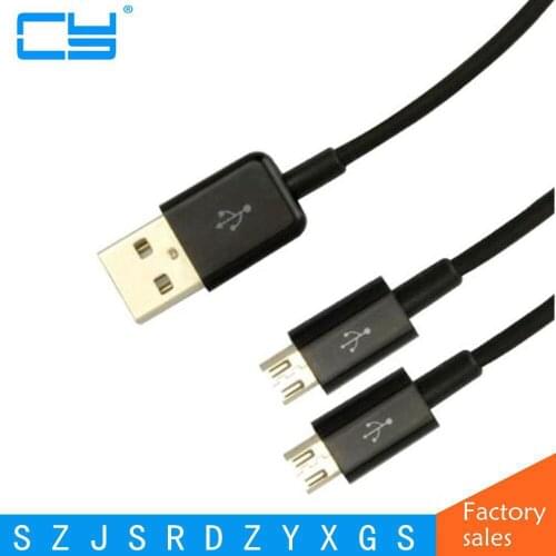 Data transfer charge cable USB female male 2 Micro USB splitter charging two Android phones