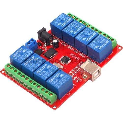 5V 12V 24V 8 Channel Relay Module Computer USB Control Switch Free Driver PC Intelligent Controller