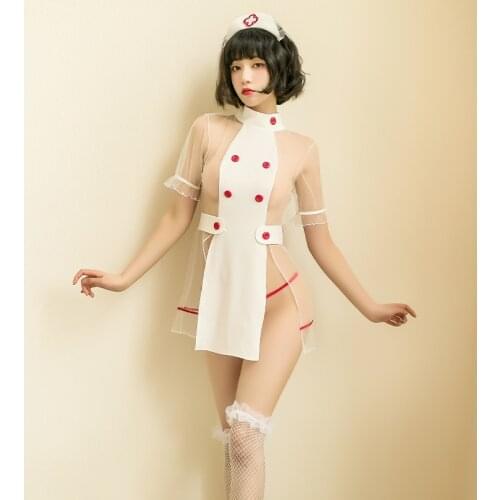 JIMIKO sexy female nurse underwear uniform perspective backless sex girl costumes cosplay female doctor hot lingeries Halloweenq
