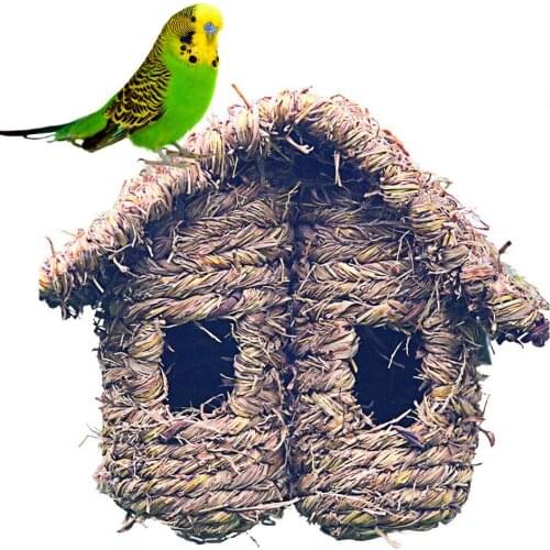 Straw Bird Nest Birdhouse Handmade Straw Grass Woven Decay Resistant Bird Nest Shelter For Humming Wren Sparrow Swallow Birds