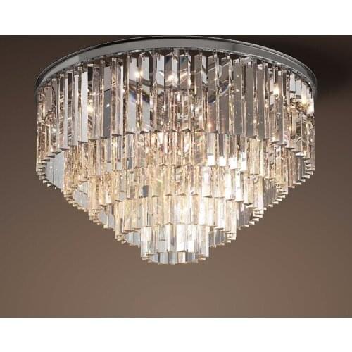 Modern Vintage Chandelier Crystal Flush Ceiling Mounted Light for Home Hotel Decoration