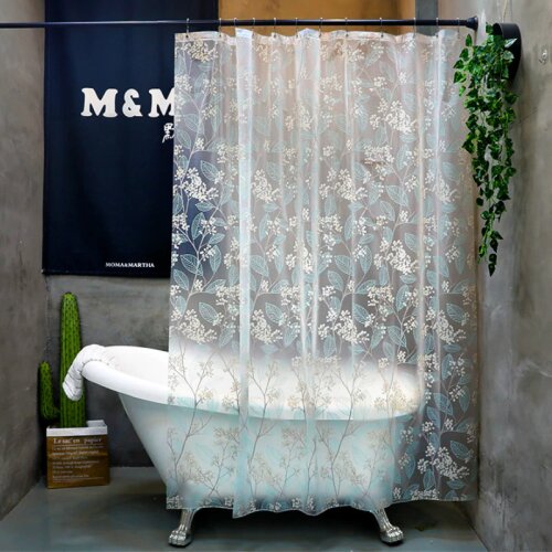 Waterproof Anti-mildew Shower Curtain Thicken Separate Shower Curtain Transparent Frosted Douche Gordijn Bathroom Decor DE50YL