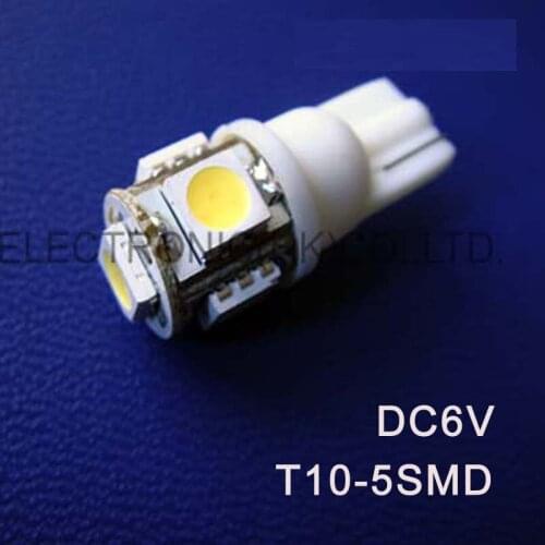 High quality DC6V 6.3V T10 W5W 194 168 Wedge led dashboard warning indicator,Instrument light Bulb Lamp free shipping 10pcs/lot
