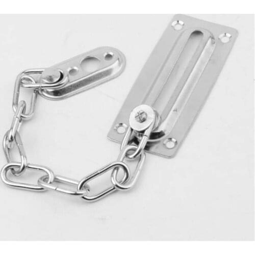 1pc Security Slide Bolt Door Chain Stainless Steel Security Slide Bolt safety Door Chain Lock Guard Keyed Padlock for Home Room