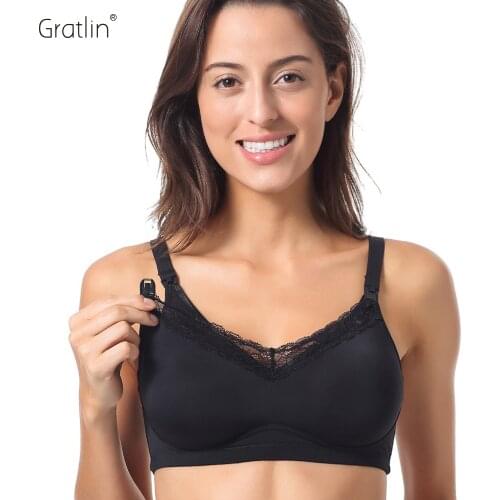 Womens Silky Wirefree Comfort Support Plus Size Maternity Nursing Bra