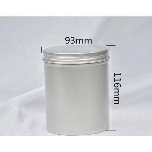 10pcs 750g Empty Travel Aluminum Cosmetic Jar 116*93MM Container 750ml Screw Cap Makeup Case Tea Box metal Cosmetic Packaging