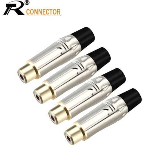 10pcs Nickel Plated RCA Female Jack Plug Conector Wire connector For Audio And Video Red&Black Color