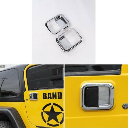 2 PCS Chrome ABS Exterior Door Handle Bowl Cover Trim for Jeep Wrangler TJ 1997