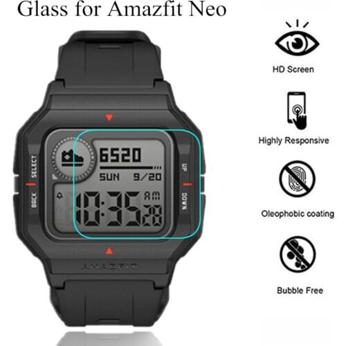 2PCS Glass Protective Film For Huami Amazfit Neo Smart Watch Screen Protector Tempered Glass Clear Watch Cover For Amazfit Neo