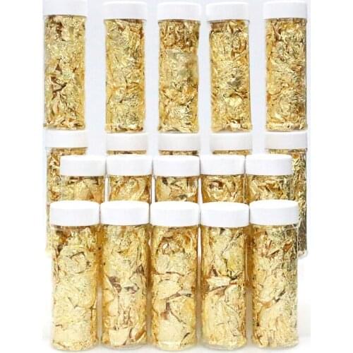 20PCS Edible Grade Genuine 99.9% 2g 3g 24K Bottle Genuine Gold Leaf Schabin Flakes Cake ice cream Chocolates Decorating Tools