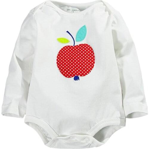 2018 Apple Baby Girls Bodysuits 100% Cotton Long Sleeve Baby Girl Clothes bebe jumpsuit body Newborn Shirts infant-clothing