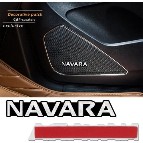 4pcs 3D aluminum speaker stereo speaker badge emblem Sticker for Nissan Navara d40 d22 d23 np300 Car-Styling Accessories