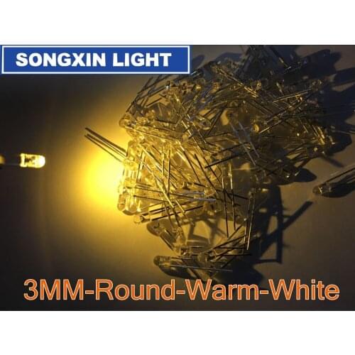 50pcs F3 3mm Warm White Round Superbright LED lamp LED Light