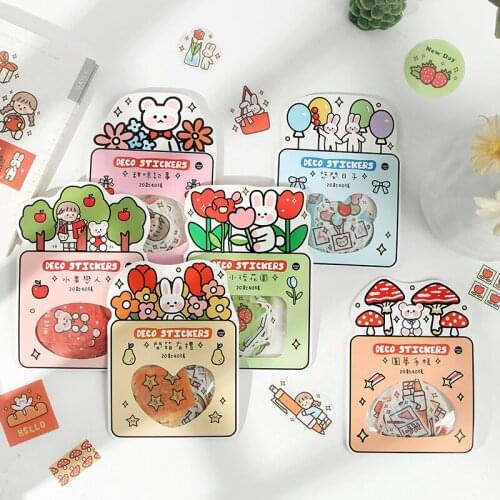 6packs/LOT girlhood series Creative decoration DIY paper masking washi stickers