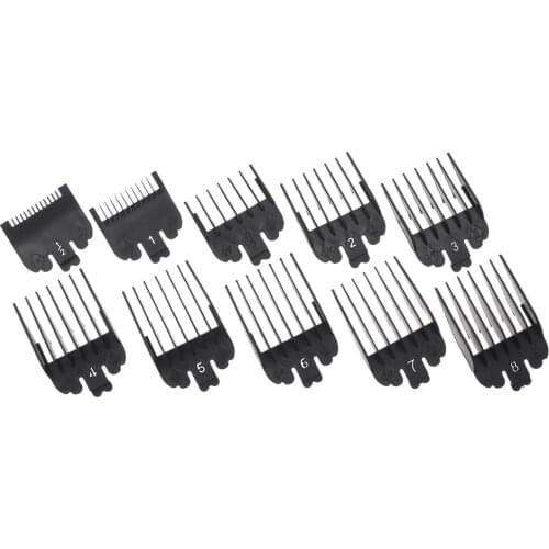 8/10pcs Hair Clipper Comb Guide Hair Trimmer Guards Attachments Black Hair Salon Tool Set Barber Replacement Barber Accessories