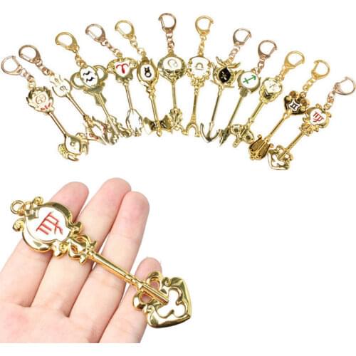 Anime Fairy Tail Cosplay Lucy Celestial Zodiac Spirit Gate Key Chains Pendant Constellation Keychain Keyring