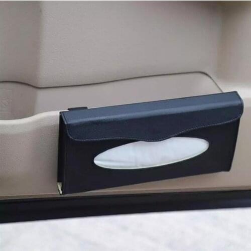 Car Visor Tissue Tissue Boxes PU Leather Hanging Paper Towel Clip Napkin Holder Backseat Tissue Case Car Interior Accessories