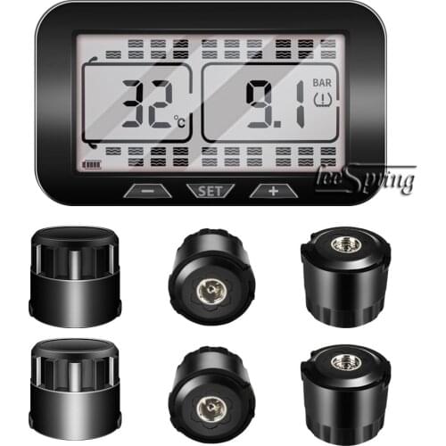 Wireless tire pressure and Temperature monitoring system for Truck,Trailer,RV,BUS,Coach Monitors up to 38 tires in real time