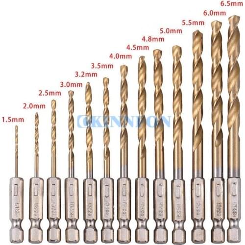 DHL 100Set HSS Bohrer Set Hex Schaft Cobalt Bohrer Bit Set Multi Bits 1.5-6.5mm (13pcs/set)