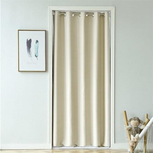 Door Curtain Panel Room Divider Solid Blackout Grommet Curtain Darkening Heat Insulation Window Treatment Suitable For Kitchen