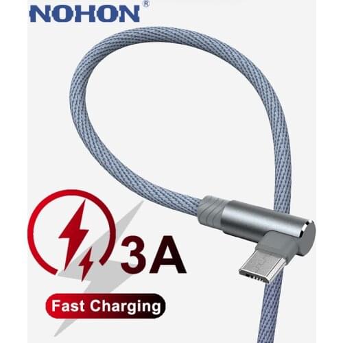 90 Degree Micro USB Cable For Samsung A10 S7 Xiaomi Redmi Note 5 Pro Huawei Android Phone 3A Fast Charging Microusb Charger Cord
