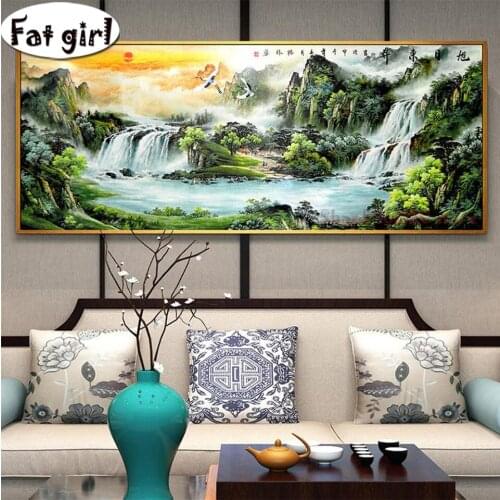 "Rising sun"landscape painting diy diamond Painting full square round drill diamond mosaic hobby 5D embroidery Living Room decor