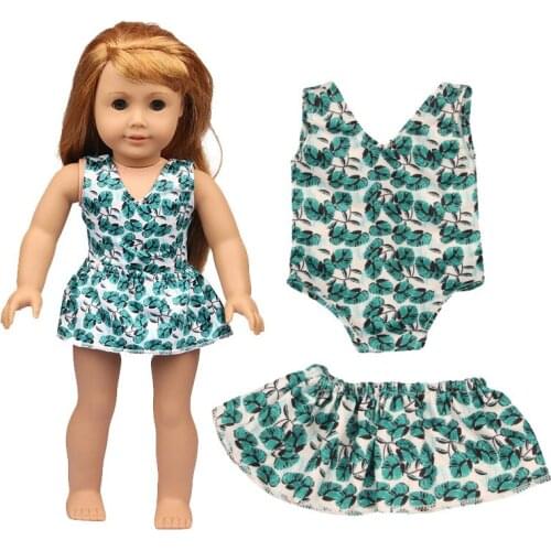 2021 New Pattern ClothesTwo Piece Suit Of Grass Gauze Skirt Fit 18 Inch American&43cm Baby New Born Doll Clothes Accessories