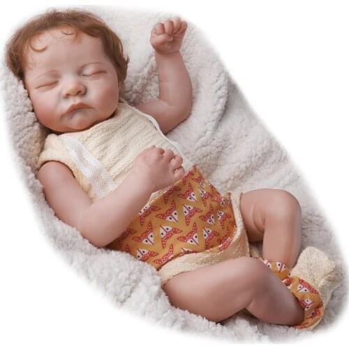 19inch Bebe Reborn Doll Lifelike Newborn Cute Sleeping Reborn Baby Doll Bath Bedtime Toy Kids Playmate Christmas Gift For Child
