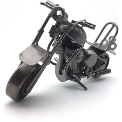 M34 14cm Iron Craft Motorcycle Creative Handmade Motorcycle Model Motorbike Desktop Decor Home Office Decor Figurines Miniatures