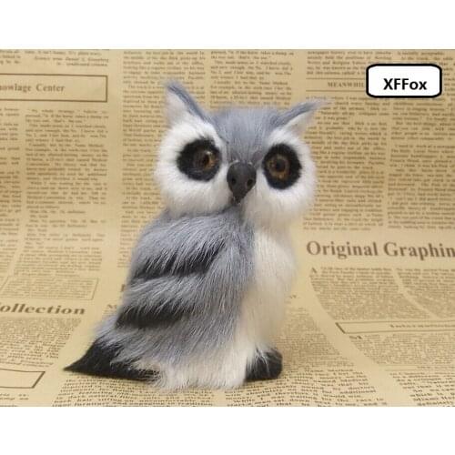 Cute simulation gray owl model polyethylene&fur lifelike owl model gift about 8x6x10cm xf0503