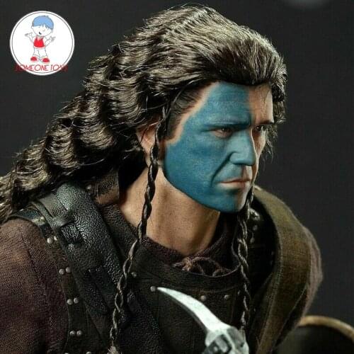 1/6 Scale Male movie star head Scottish General Braveheart Mel Gibson As William Wallace Head Sculpt For 12" Male Figure Body