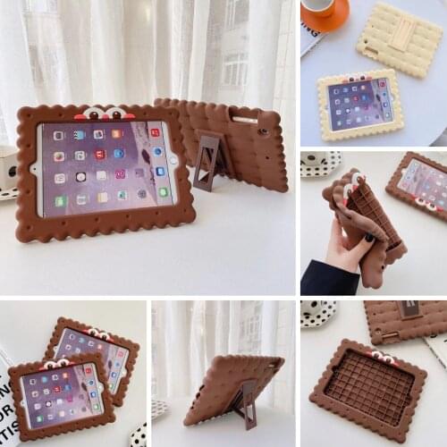 Silicon Stand Cover for IPad 9.7 2017 2018 Mini Biscuit Soft Case for IPad 10.2 Pro 9.7 11 Air 1 2 3 Tablet Cute Cartoon Cases