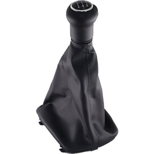 Chrome & Leather Car Shift Gear Knob Lever Gaitor Boot Cover For AUDI A6 C5 A8 D2 1996 1997 1998 1999 2000 2001 2002 2003